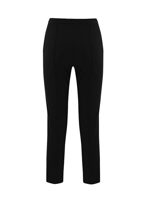 Pantalone in tessuto tecnico nero con morsetto Elisabetta Franchi | PA02346E2110